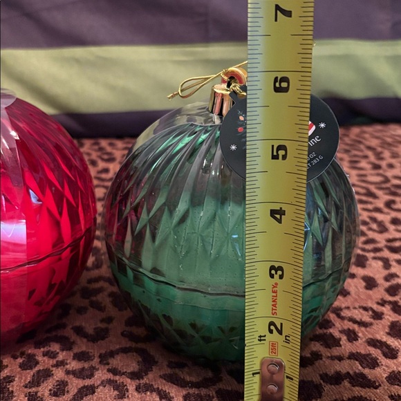 🛑SOLD NFS🛑🆕Large Cut Glass Christmas Ornament Candles, Set Of 2 - Picture 9 of 10